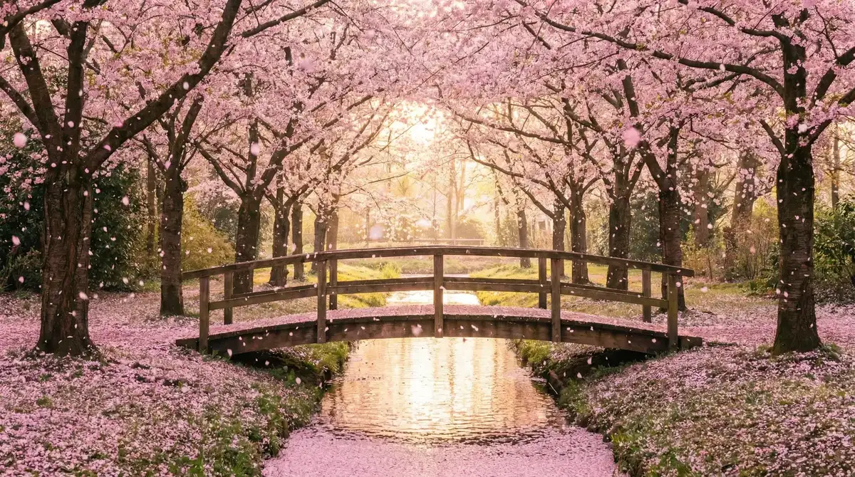 樱花桥畔 - 溜溜吧668 唯美风景